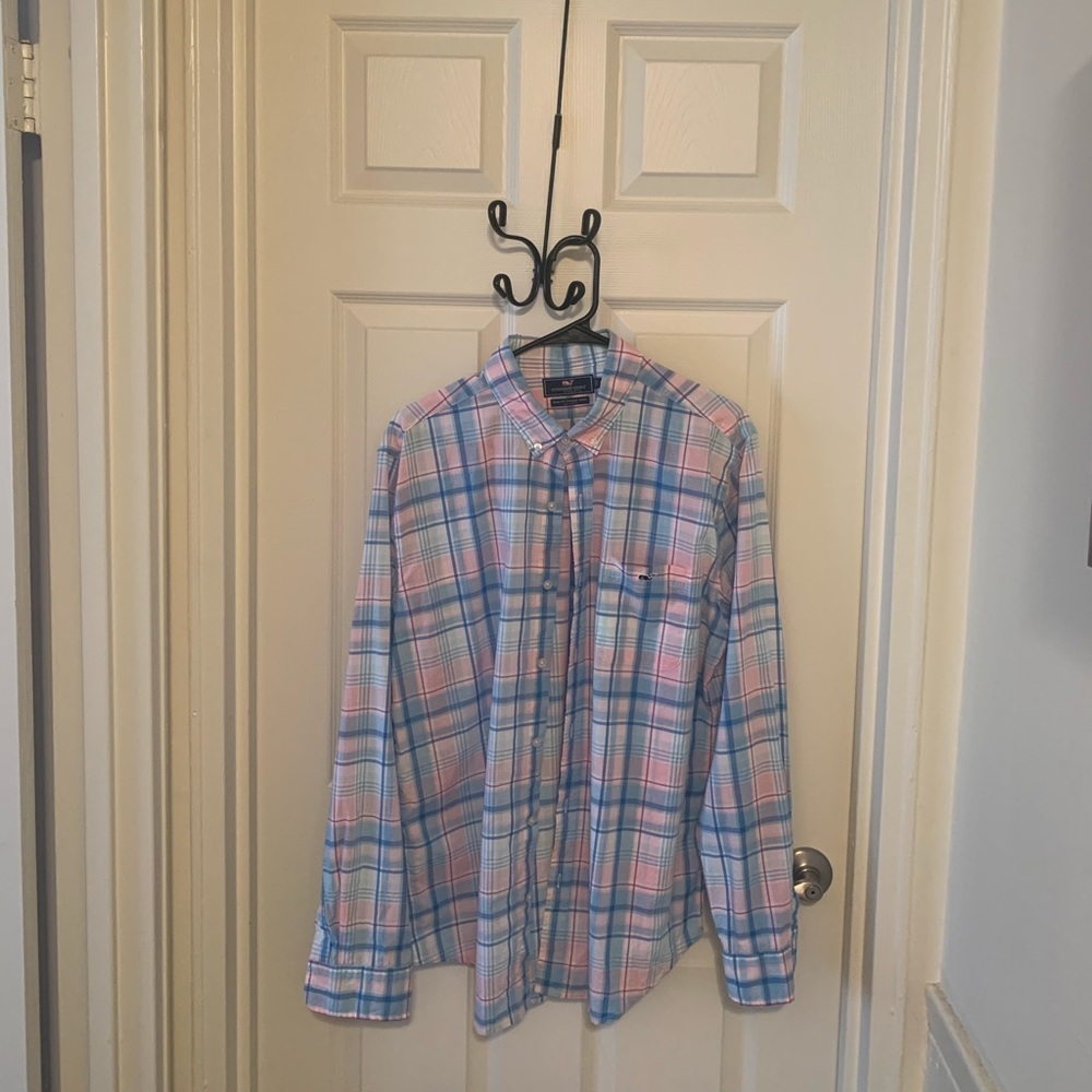 Vineyard Vines Pink Slim Fit Tucker Shirt L (EUC)